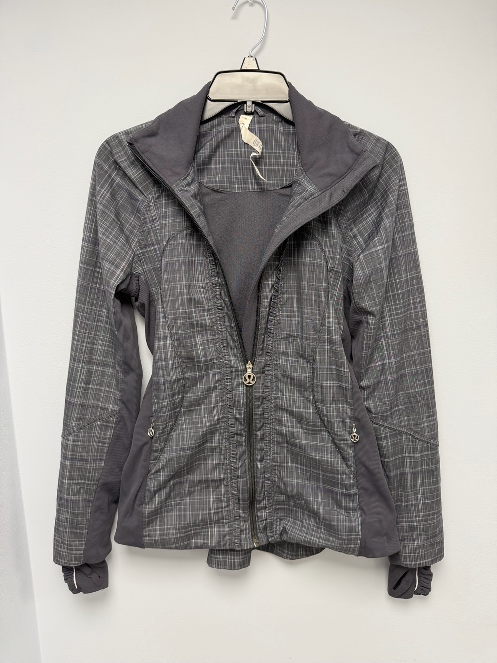 lululemon athletica Grey Plaid Full-Zip Utility Jacket